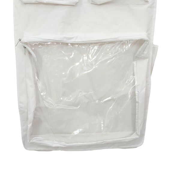 Double Sided Hanging Closet Organizer Storage Bag White 22in x 47in - Picture 6 of 9
